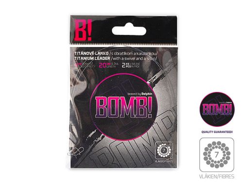 Titán előke huzal BOMB! forgóval és kapoccsal | 2ks/20cm/7kg