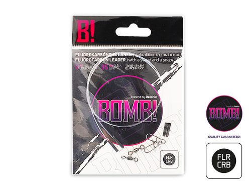 Fluorokarbon előke BOMB! forgóval és kapoccsal | 2ks/35cm/9kg