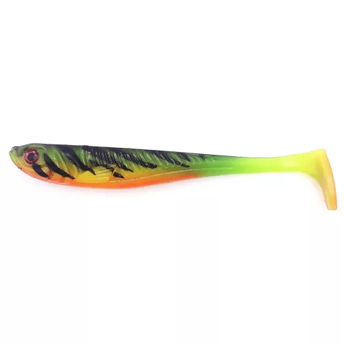 Alpha Tackle Avci Firetiger fluo zöld / sárga / fekete/ naracssárga farokkal / 12cm