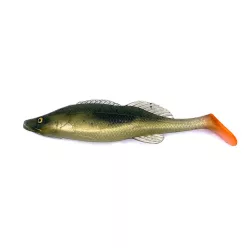   Alpha Tackle Baby Zander oliva /fehér/arany/ fekete csillámokkal / 12cm