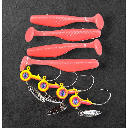 Alpha Tackle Paddleworm Flou Pink 10g jig / 7cm / 1db