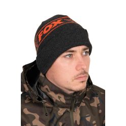   Fox Collection Beanie Hat - Black & Orange-Fox Collection Beanie B/O