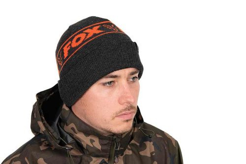 Fox Collection Beanie Hat - Black & Orange-Fox Collection Beanie B/O