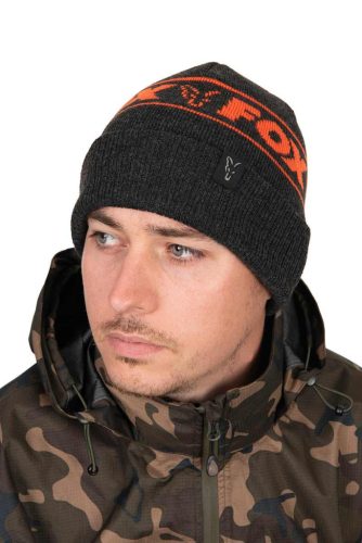 Fox Collection Beanie Hat - Black & Orange-Fox Collection Beanie B/O