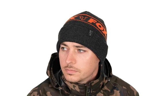Fox Collection Beanie Hat - Black & Orange-Fox Collection Beanie B/O