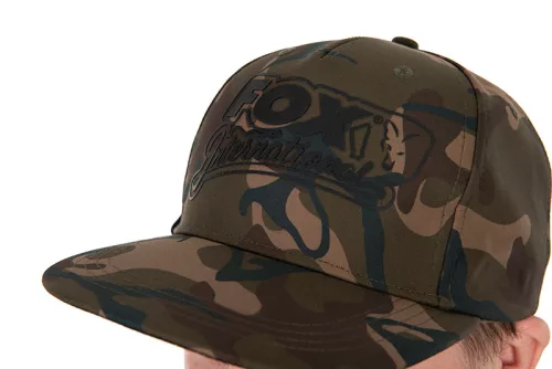 Fox Camo Flat Peak Snapback Cap-Camo Snapback hat