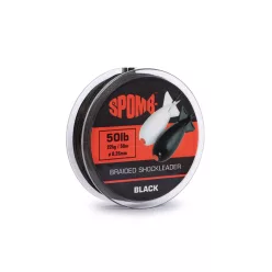   Spomb™ Braided Shockleader-Spomb Braided leader 22kg / 50lb Black