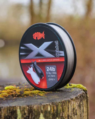 Spomb X Pro Braid-Spomb X Pro Braid Grey 8+1 0.18mm 24lbs