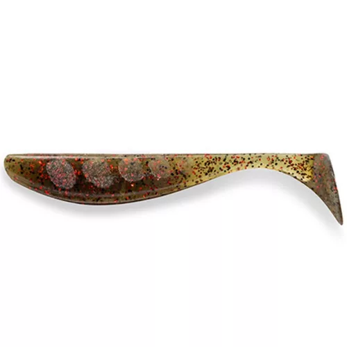 FISHUP_WIZZLE SHAD 2" (10PCS.), #045 - GREEN PUMPKIN/RED & BLACK