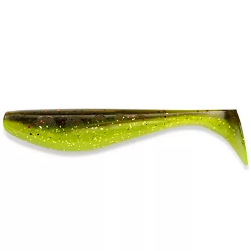 FISHUP_WIZZLE SHAD 3" (8PCS.), #203 - GREEN PUMPKIN/FLO CHARTREUSE