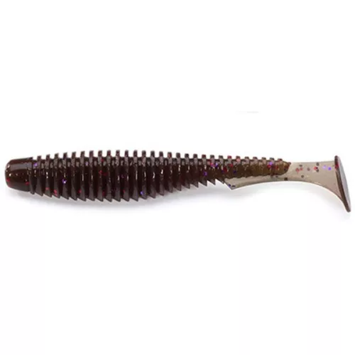 FISHUP_U-SHAD 2" (10PCS.), #050 - GREEN PUMPKIN BROWN/RED & PURPLE