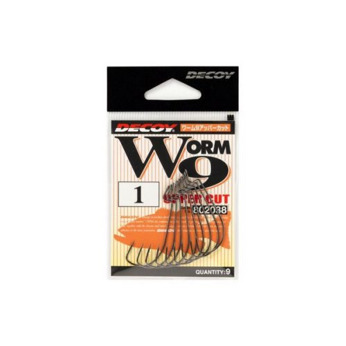 DEC DECOY WORM9 UPPERCUT #1 NS BLACK 9PCS/BAG
