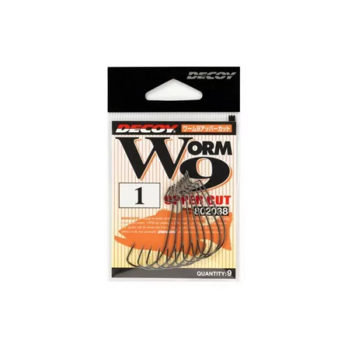 DEC DECOY WORM9 UPPERCUT #4 NS BLACK 9PCS/BAG