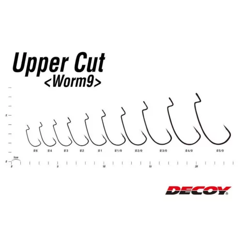 DEC DECOY WORM9 UPPERCUT #4 NS BLACK 9PCS/BAG