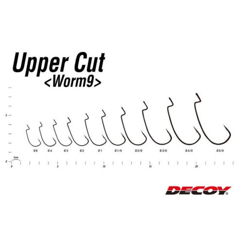 DEC DECOY WORM9 UPPERCUT #1/0 NS BLACK 9PCS/BAG