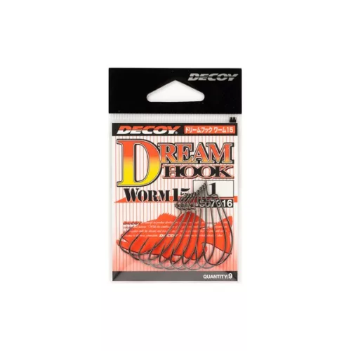 DEC DECOY WORM15 DREAM HOOK #6 NS BLACK 9PCS/BAG