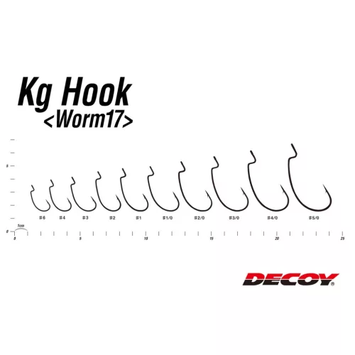 DEC DECOY WORM17 KG HOOK #1/0 NS BLACK 9PCS/BAG