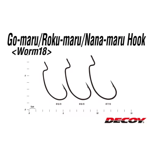 DEC DECOY WORM18 5/0 HOOK #5/0 NS BLACK 4PCS/BAG