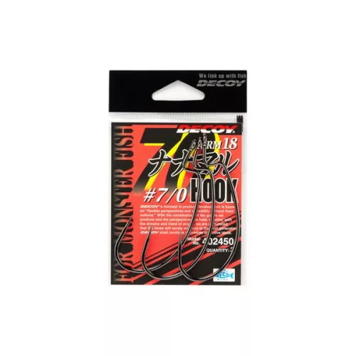 DEC DECOY WORM18 6/0 HOOK #6/0 NS BLACK 4PCS/BAG