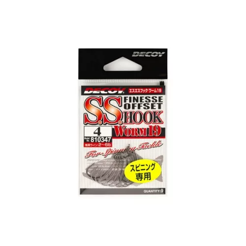 DEC DECOY WORM19 SS HOOK #4 NS BLACK 9PCS/BAG