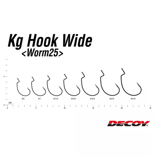 DEC DECOY WORM25 KG HOOK WIDE #3/0 NS BLACK 6PCS/BAG