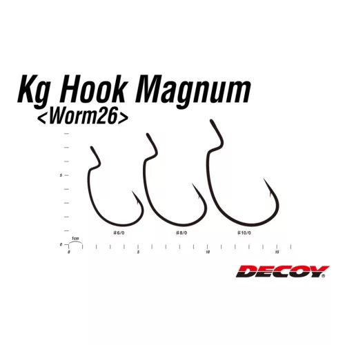 DEC DECOY WORM26 KG HOOK MAGNUM #6/0 NS BLACK 4PCS/BAG