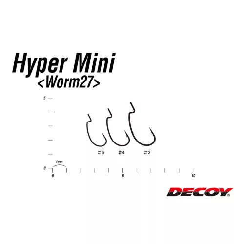 DEC DECOY WORM27 HYPER MINI #6 NS BLACK 9PCS/BAG