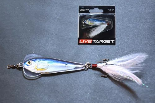 LIVETARGET FLUTTER SHAD JIGGING SPOON GOLD/GREEN55 MM 14 G