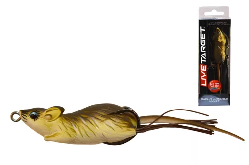 LIVETARGET MOUSE WALKING BAIT BLACK/WHITE 60 MM 11 G