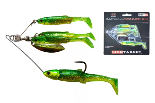 LIVETARGET MINNOW SPINNER RIG PEARL WHITE/SILVER SMALL 11 G