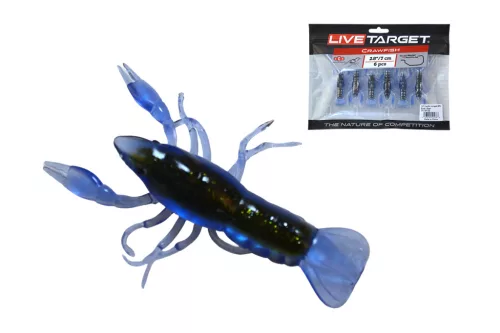 LIVETARGET 2.8" CRAWFISH UN-RIGGED BROWN / YELLOW 71 MM SINKING 6DB/CS