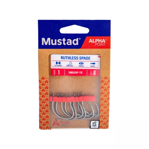 MUSTAD RUTHLESS SPADE TITAN STEEL 1  6DB/CSOMAG