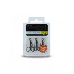 MUSTAD NP ROUND BEND TREBLE HOOK BARBLESS 2/0 5DB/CSOMAG
