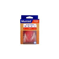 MUSTAD IN-LINE TRIPLE GRIP, RED TINSEL, 2 2DB/CSOMAG