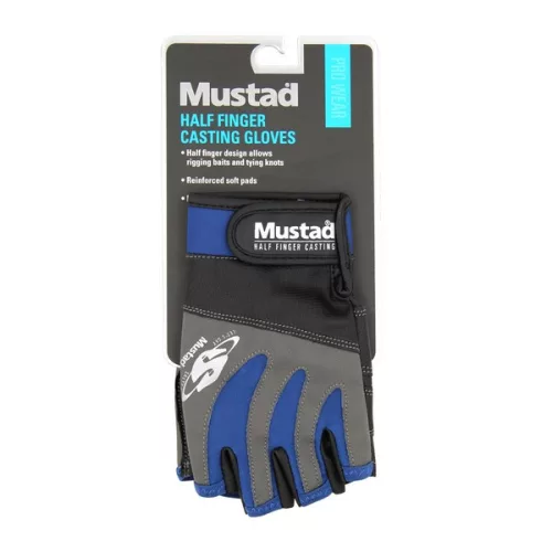 MUSTAD HALF FINGER CASTING GLOVES SIZE S