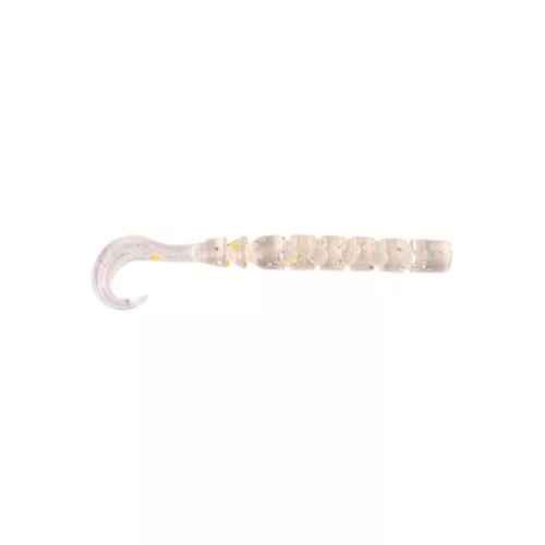 MUSTAD AJI CURLY TAIL 2.5'' CLEAR RAINBOW GLITTER 12DB/CSOMAG