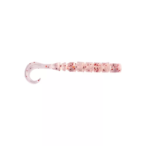 MUSTAD AJI CURLY TAIL 2.5'' UV CLEAR RED GLITTER 12DB/CSOMAG