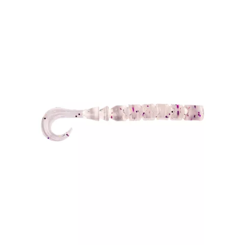 MUSTAD AJI CURLY TAIL 2.5'' CLEAR PURPLE GLITTER 12DB/CSOMAG