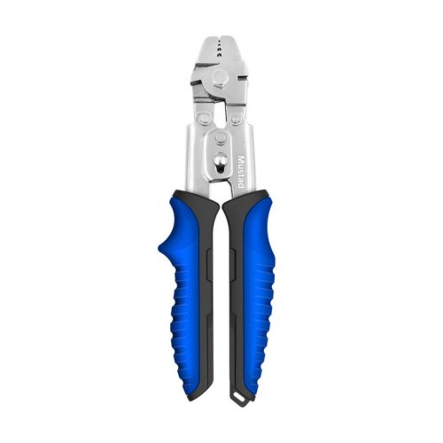 MUSTAD 10” CRIMPING TOOL, , 420 STAINLESS STEEL, FINE POLISH BLUE