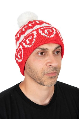 Fox Rage Red & White Bobble Hat -