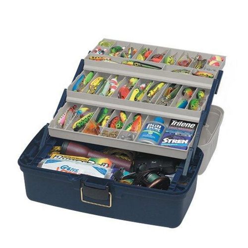 Plano 613306 LG 3 TRAY BOX BLUE / SILVER