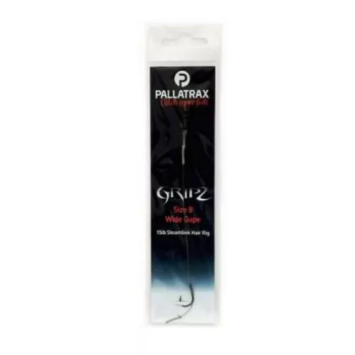 PALLATRAX GRIPZ WIDE GAPE HAIR RIGS SIZE 8 12LB FLUORO