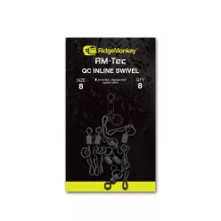   RIDGEMONKEY RM-TEC QUICK CHANGE INLINE SWIVEL SIZE8 GYORSKAPCSOS FORGÓ 8DB
