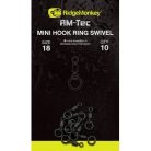 RIDGEMONKEY RM-TEC MINI HOOK RING SWIVEL MIKRO KARIKÁS FORGÓ 10DB