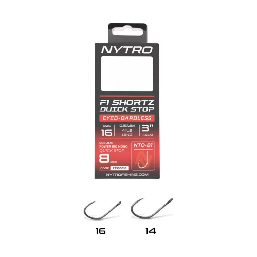 NYTRO NTO-B1 ELŐKÖTÖTT SZAKÁLL NÉLKÜLI QUICK-STOP METHOD ELŐKE 7,5 CM  16/0,13MM