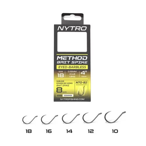 NYTRO NTO-B2 ELŐKÖTÖTT SZAKÁLL NÉLKÜLI CSALITÜSKÉS METHOD ELŐKE 10 CM 16/0,17MM