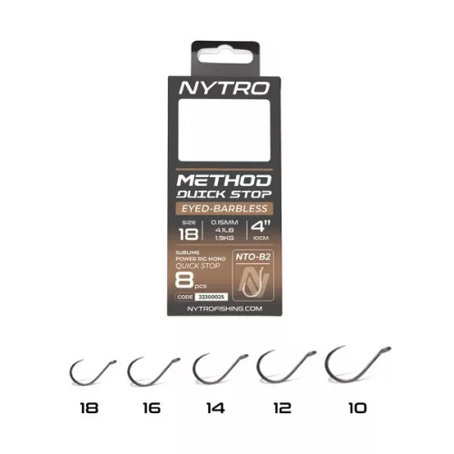 NYTRO NTO-B2 ELŐKÖTÖTT SZAKÁLL NÉLKÜLI QUICK-STOP METHOD ELŐKE 10 CM 16/0,17MM