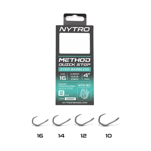 NYTRO NTO-B3 ELŐKÖTÖTT SZAKÁLL NÉLKÜLI QUICK -STOP METHOD ELŐKE 10 CM 10/0,25MM