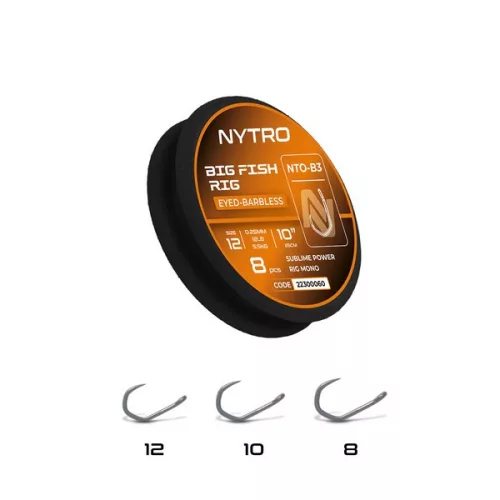 NYTRO NTO-B3 BIG FISH ELŐKÖTÖTT SZAKÁLL NÉLKÜLI  ELŐKE 25 CM 10/0,28MM