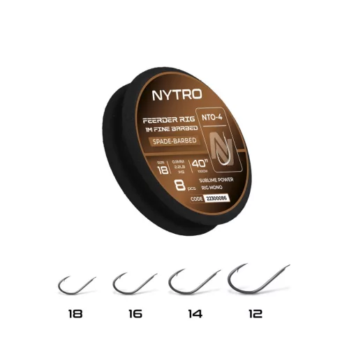 NYTRO NTO4 FINE FEEDER ELŐKÖTÖTT SZAKÁLLAS ELŐKE 100 CM 18/0,11MM